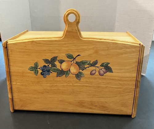 Vintage large wood bread box - wood,